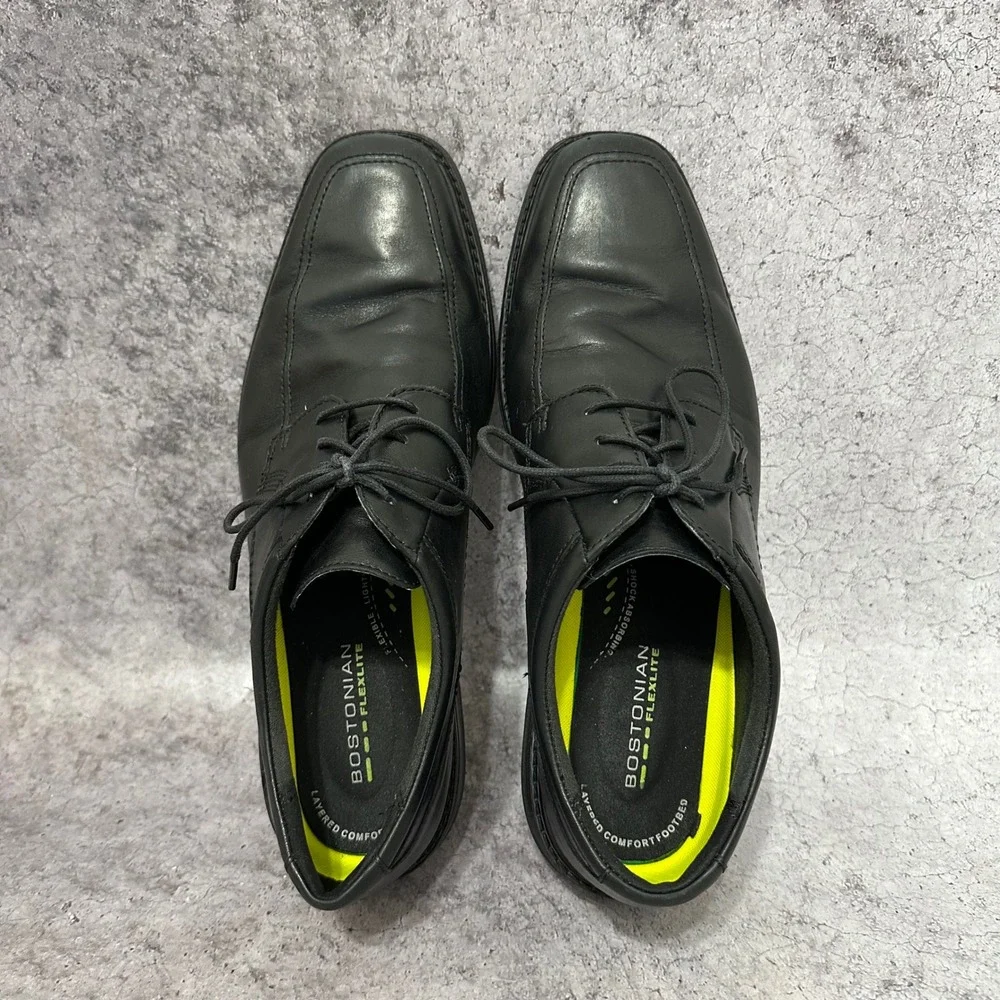 Bostonian Ipswich Apron Oxford Mens 11.5 Black Dress Shoes Leather LaceUp